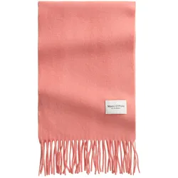 Fransentuch MARC O'POLO "aus softer Schurwolle", Damen, rosa (sunny rose), Obermaterial: 100% Schurwolle, unifarben, Modetücher