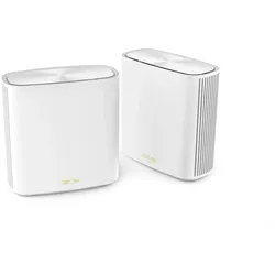 ASUS ZenWiFi XD6S AX5400 2er Set Weiß kombinierbarer Router (AX5400 Whole-Home Dual-Band Mesh WiFi 6 System, Abdeckung von bis zu 500qm / 4+ Räumen, einfache Einrichtung per App, AiProtection Pro)