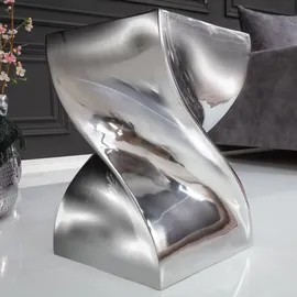 Riess-Ambiente Beistelltisch TWIST - 30cm silber Aluminium poliert Sitzhocker Modern Design