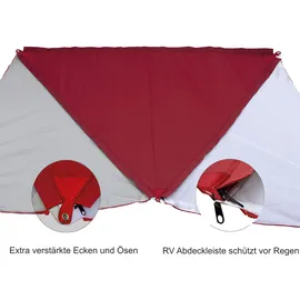 Bent Sonnensegel Zip-Protect Canvas Single rot