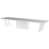 designimpex Esstisch Design HEG-111 Tisch Hochglanz XXL ausziehbar 160 bis 412 cm grau