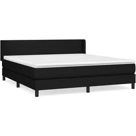 vidaXL Boxspringbett mit Matratze Schwarz 180x200 cm Stoff