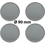 4 x Ø 90 mm Polymere Aufkleber / Metall-Optik / Nabenkappen, Felgendeckel