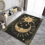 Generisch Teppich Wohnzimmer Handgezeichnete Illustration Sonne Mond Teppich Flauschig Schlafzimmer Teppich Weich Esszimmer Teppich Outdoor Teppich Waschbarer Teppiche rutschfest Teppich 80 x 150 cm