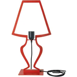 Große Silhouette-Tischlampe 30x54 cm aus stilisiertem Eisen. Modernes, traumhaftes Design. E27-Anschluss. Hergestellt in Italien. Rot