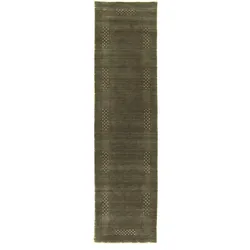 Läufer MORGENLAND "LORIBAFT NOVA", grau, B:80cm H:15mm L:300cm, Wolle, Teppiche, Schurwolle Luxus Bordüre, Wohnzimmer
