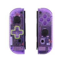 eXtremeRate NS Joycon Hülle & Tasten, DIY-Ersatz Gehäuse Case Grips Skin Shell & Knöpfe Buttons Umbau Kit für Nintendo Switch/Switch OLED Joycon Controller-Clear Lila D-Pad-Ver.[KEIN Joy Con]
