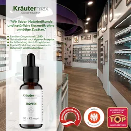 kräutermax – naturheilmittel seit 1890 Vitamin D3+K2 vegan Tropfen