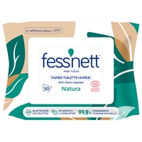 Fess'nett Natura Feuchtes Toilettenpapier, 50 Stück, dermatologisch getestet, 0% Parabene, 0% Phenoxyethanol, hypoallergen