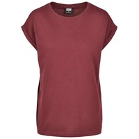 URBAN CLASSICS Ladies Extended Shoulder Tee in Rot, Größe 4XL