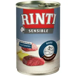 RINTI Sensible 400g Dose Hundenassfutter 12 x 400 Gramm Ross + Kartoffel