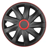 4-er Set Radkappen Radzierblenden Kando Race 14 Zoll 14'' schwarz rot black red