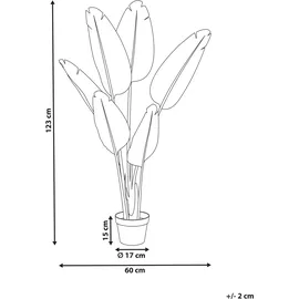 Beliani Kunstpflanze Banana Tree 123 cm)