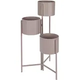 Pflanzenregal Blumenregal Pflanzenständer 3 Ebenen Sandgrau Metall H 67,5 cm