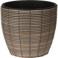 PROGARDEN 3 Blumentöpfe 25-40cm Kunststoff runde Pflanzgefäße Blumenübertöpfe Aussenbereich & Innenbereich Blumentopf Pflanzentopf Garten Deko Braun