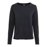CAMEL ACTIVE Damen Basic Langarm T-Shirt mit Rundhalsausschnitt aus Reiner Baumwolle Navy, Womenswear-M - M