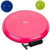 Balance Kissen, 2 Massagebälle, Ø 32 cm, bis 140 kg, ergonomisches Wackelkissen mit Noppen, Luftpumpe, pink