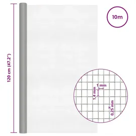 vidaXL Drahtgeflecht 120 x 1000 cm 18 Mesh Edelstahl 304 Silber