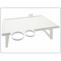 Bett Tisch mit Flaschen und Getränkehalter, Serviertisch, Laptoptisch, Tablett, Farbe weiß *Top-Qualität*