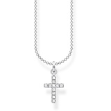 Thomas Sabo Damen Halskette Kreuz pavé silber 925 Sterlingsilber, 38-45 cm Länge