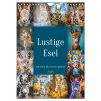 Calvendo Lustige Esel (Wandkalender 2026 DIN A4 hoch), CALVENDO