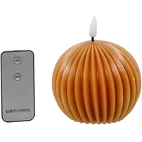 DRW Set mit 4 Kerzen, Wachskugel und LED, mit Fernbedienung, Bonbonfarben, 10 x 10 x 9 cm