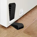2 Stück Türstopper Boden Set, Rutschfester Schwarz Türkeil Gummi, Fensterstopper Beim Lüften, Door Stopper mit Aufbewahrungscontainer Für alle Oberflächen (Schwarz)