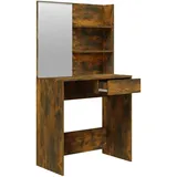vidaXL Schminktisch mit Spiegel Räuchereiche 74,5x40x141 cm