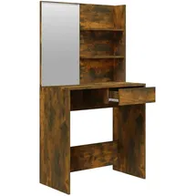 vidaXL Schminktisch mit Spiegel Räuchereiche 74,5x40x141 cm