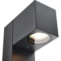 QAZQA Wegeleuchte Aluminium, Glas 65 cm mit Steckdose IP44 schwarz
