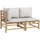 vidaXL Garten-Lounge-Set 2-tlg. hellgraue Kissen Bambus