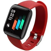 Multifunktions Smartwatch für Herren Damen Kinder mit Fitness Tracker Herzfrequenz Schrittzähler Schlafmonitor Musiksteuerung IP67 - Rot