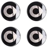 PJLLXY 4 Stück Auto Nabendeckel Aufkleber für Smart #1 Smart 1 SUV 2023 2024+, Auto Radnabenkappen Aufkleber Radkappen Aufkleber Zentrum von-Rad Label Aufkleber,Bla-ck-Silver-56mm