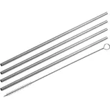Fackelmann Edelstahl Trinkhalme Ø5 mm 4 St. Silber