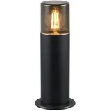 meineWunschleuchte - led Sockelleuchte Aluminium in Schwarz/Rauchfarbig, Höhe 30cm