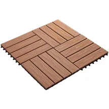 vidaXL Terrassenfliese 3D-Design 30 x 30 cm braun
