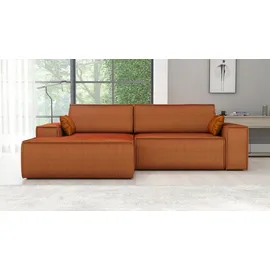 A&J MöbelLand Ecksofa TOR mit Schlaffunktion. Farbe: Terra. - Braun