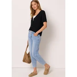 street one studio STREET ONE Shirt mit V-Neck und Knopfleiste - schwarz,