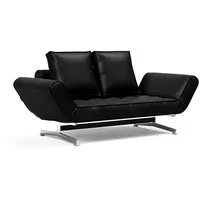 Innovation Living Schlafsofa Ghia Chrom Lederoptik Black