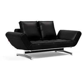 Innovation Living Schlafsofa Ghia Chrom Lederoptik Black