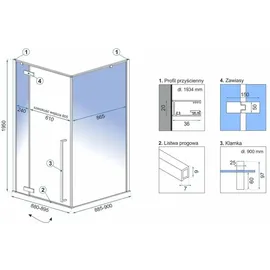 REA Duschkabine Fargo Gold - Rea