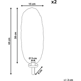 Beliani 2er-Set Kerzenständer FEIJO Metall 44 cm Gold