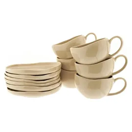 Almina Wave Biscuit Kaffeeservice 12-tlg. beige/braun