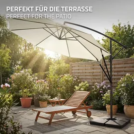 ML-Design Ampelschirm Ø 300 cm Beige