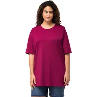 Ulla Popken Damen Basic, Rundhals T-Shirt, Magnolienrot, 50-52
