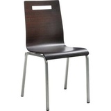 Mayer Besucherstuhl myLIFE, 2119, perlsilber, Vierfußstuhl, Holz, wenge, stapelbar