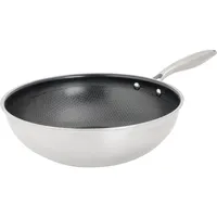 Cosy & Trendy Hexapro Wok aus antihaftbeschichtetem Edelstahl, Durchmesser 28 x Höhe 9 cm, alle Brenner einschließlich Induktion