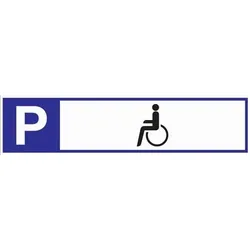 Parkplatzbeschilderung Parkplatz f.Behinderte L460xB110mm Alu.weiß/blau/schwarz