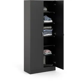 VCM ebuy24 Kleiderschrank 2 Türen mattschwarz.
