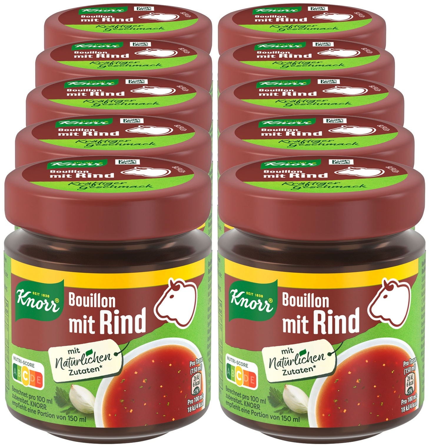 Knorr Bouillon mit Rind ergibt 6,5 L, 10er Pack